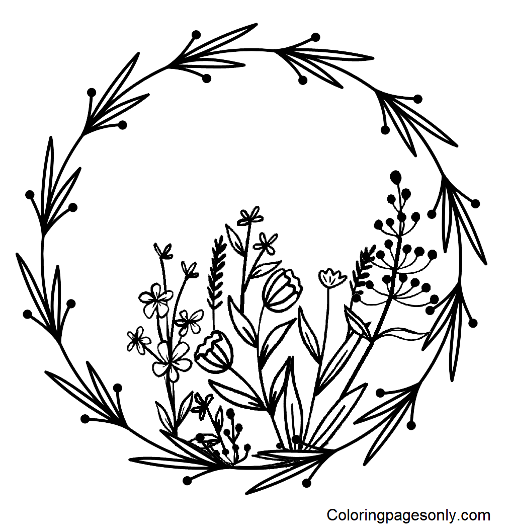 Spring Flowers Pictures Coloring Pages