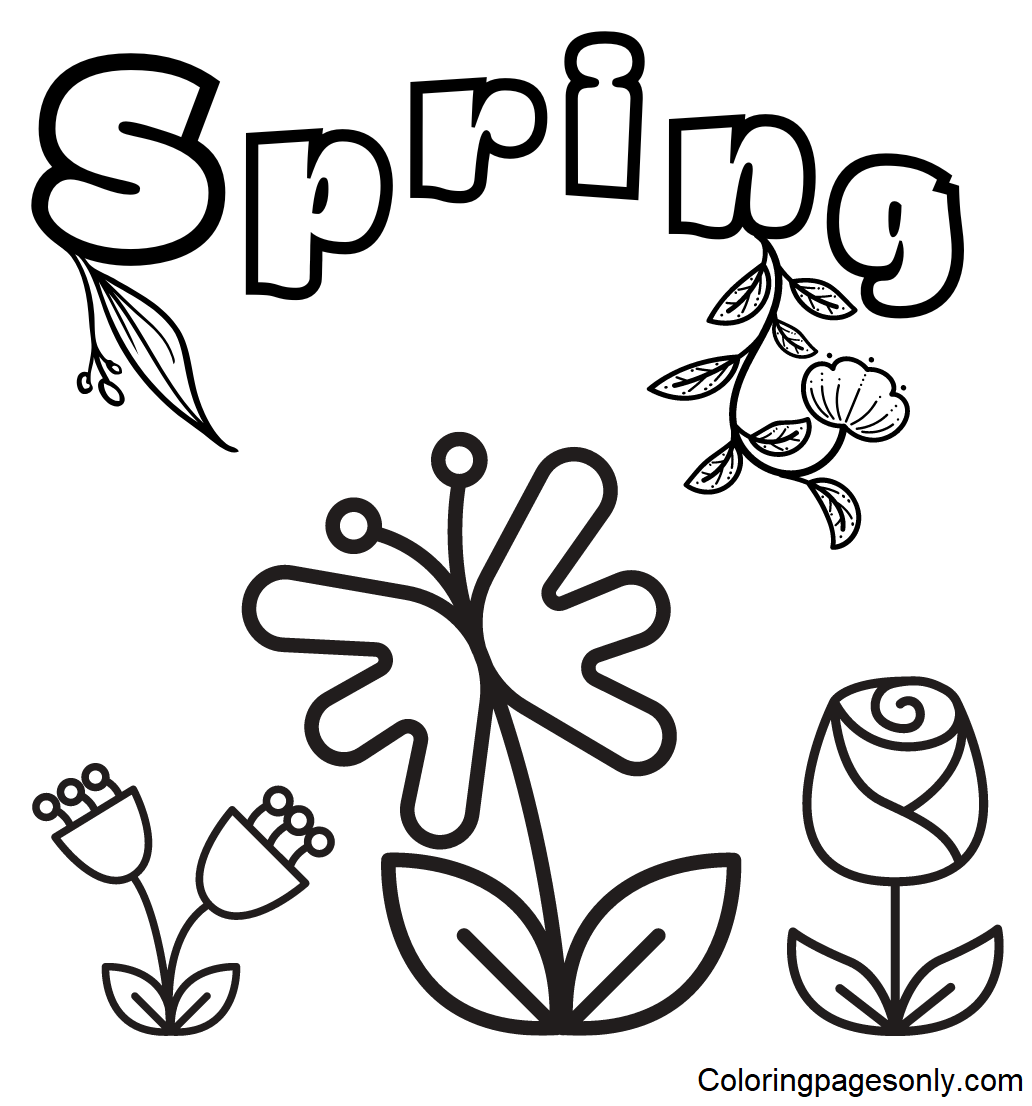Spring Flowers Sheets Coloring Pages