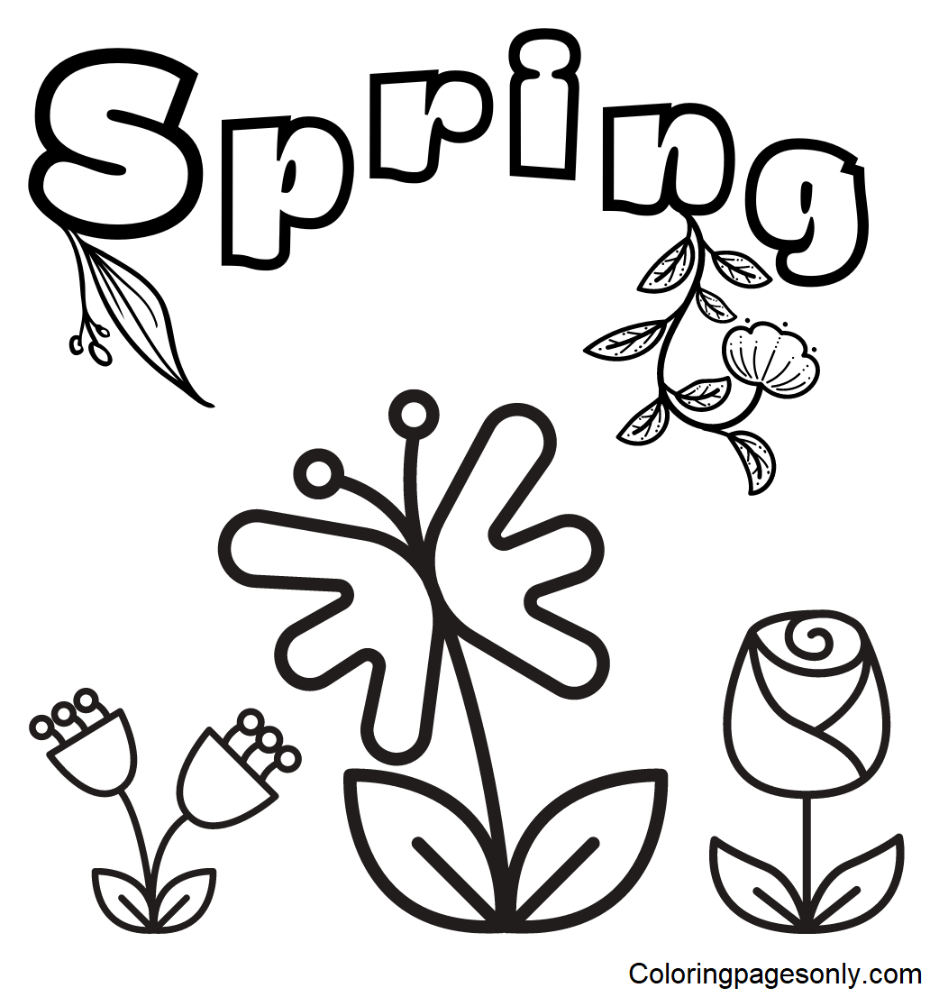 Spring Flowers Coloring Pages Free Printable PDF Online Coloring