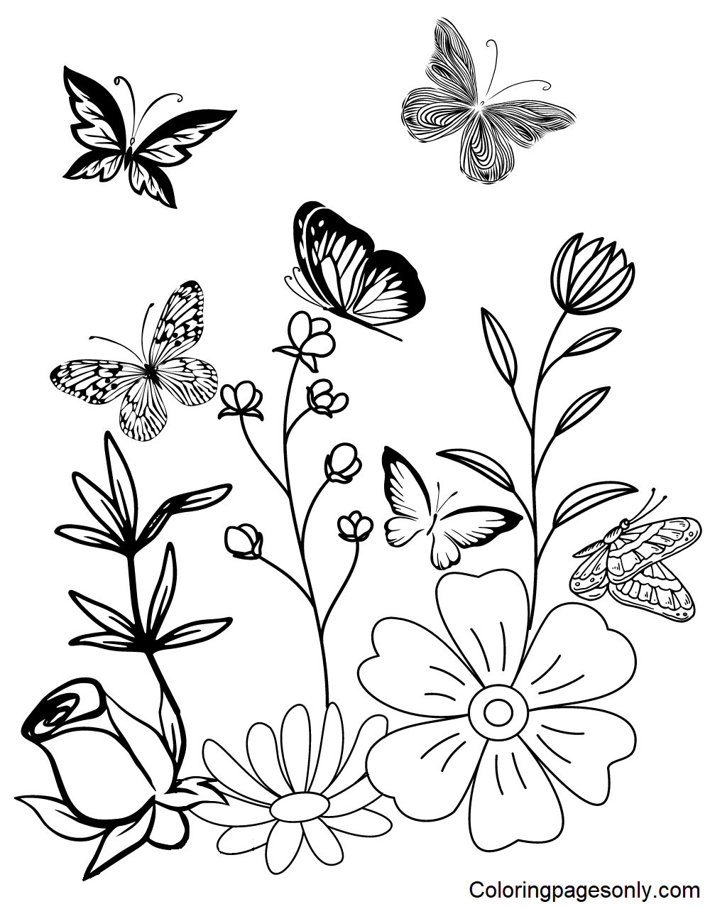 Spring Flowers to print Coloring Pages
