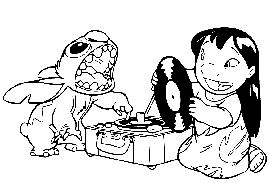 Coloriage de Lilo et Stitch