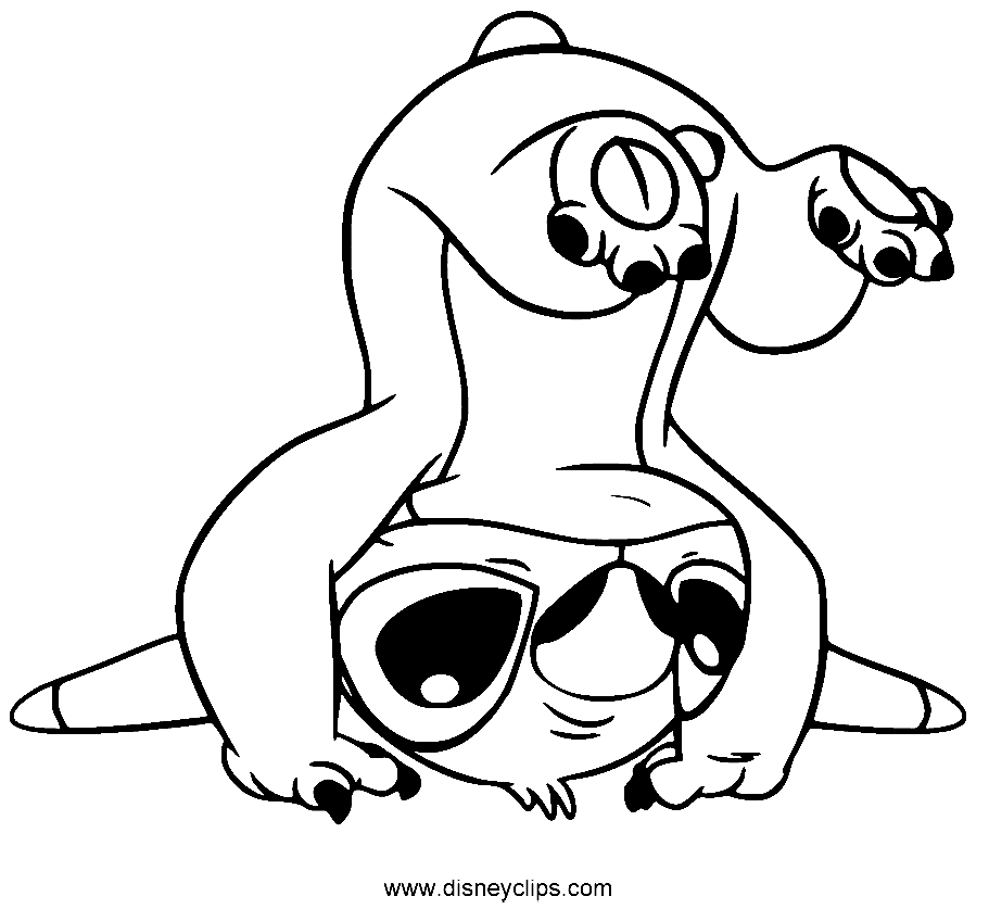 Stitch standing on his Head Coloring Page