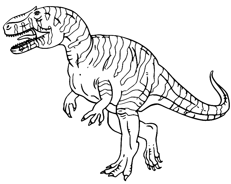 Wandelende giganotosaurus kleurplaat