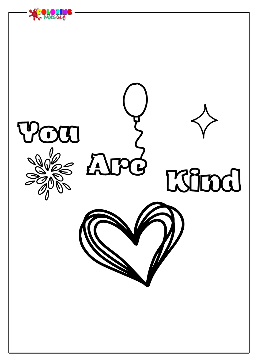 You Are Kind Coloring Page