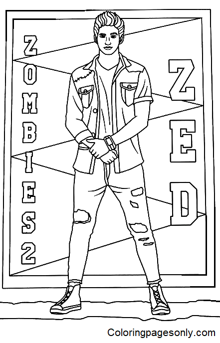 Zed Zombies 2 Disney Coloring Page