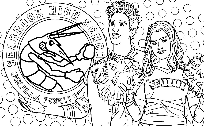 Zed and Addison Disney Zombies Coloring Page