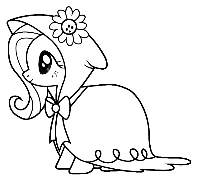 Adorable Fluttershy Coloring Page