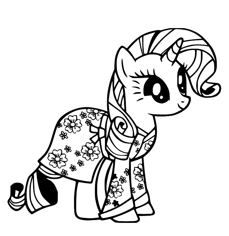 Adorable Rarity MLP Coloring Pages