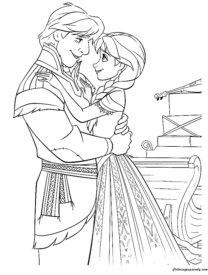 Anna en Kristoff knuffelen elkaar van Kristoff