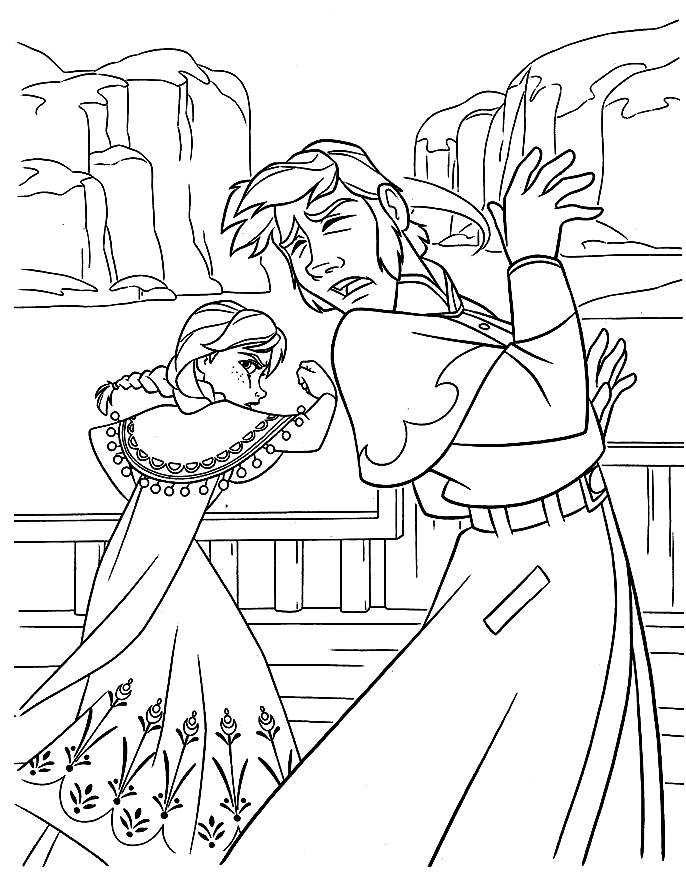 Anna Attacking Hans Coloring Page
