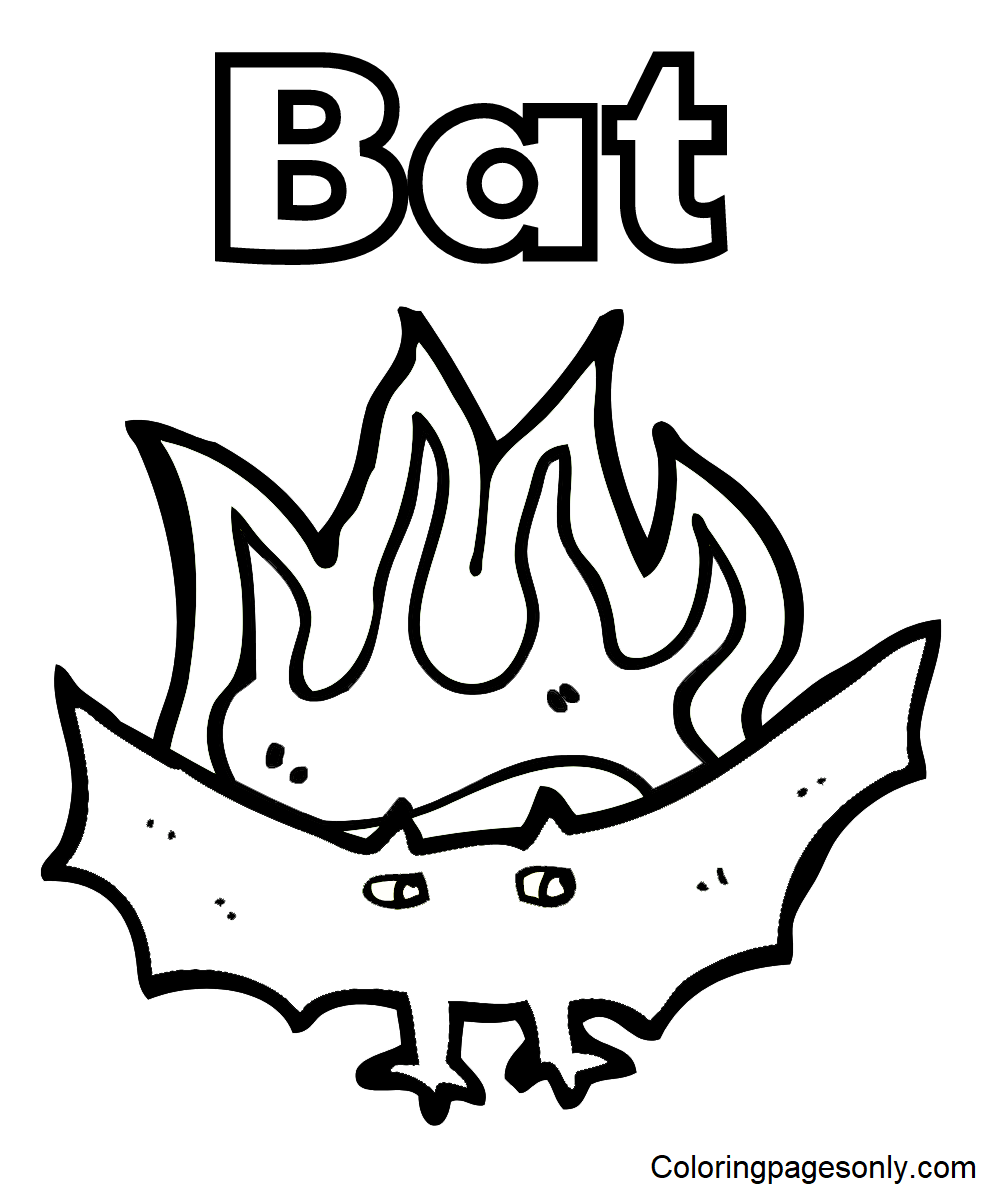 Bat Free Coloring Page