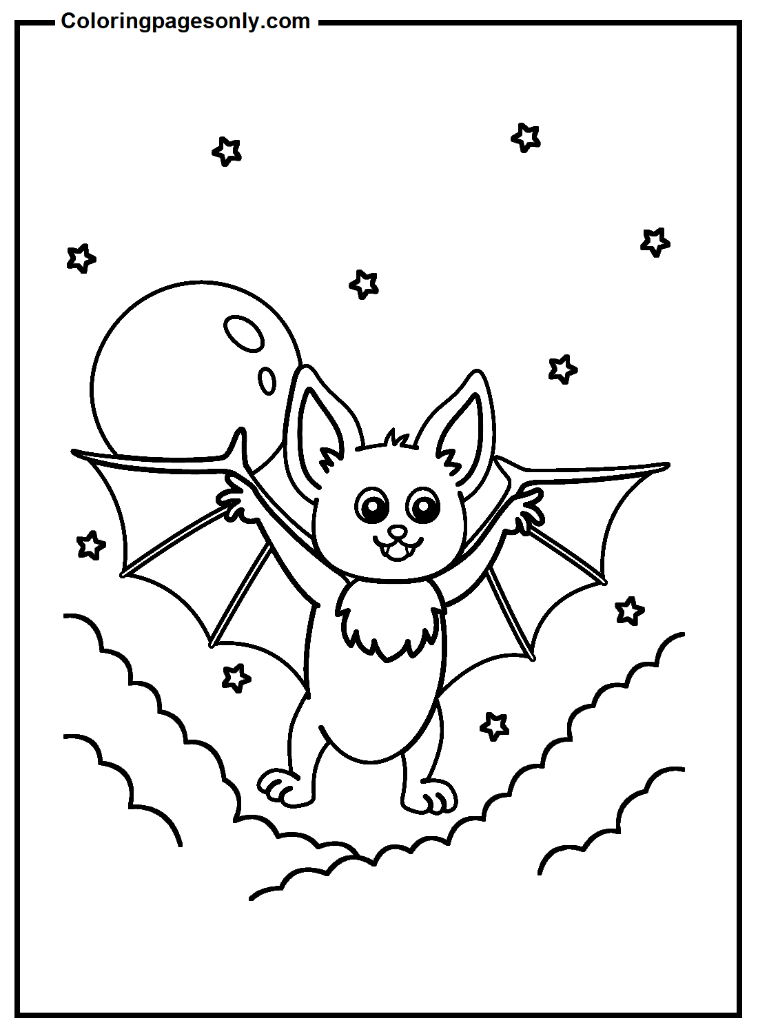 Bat for Kids Coloring Page