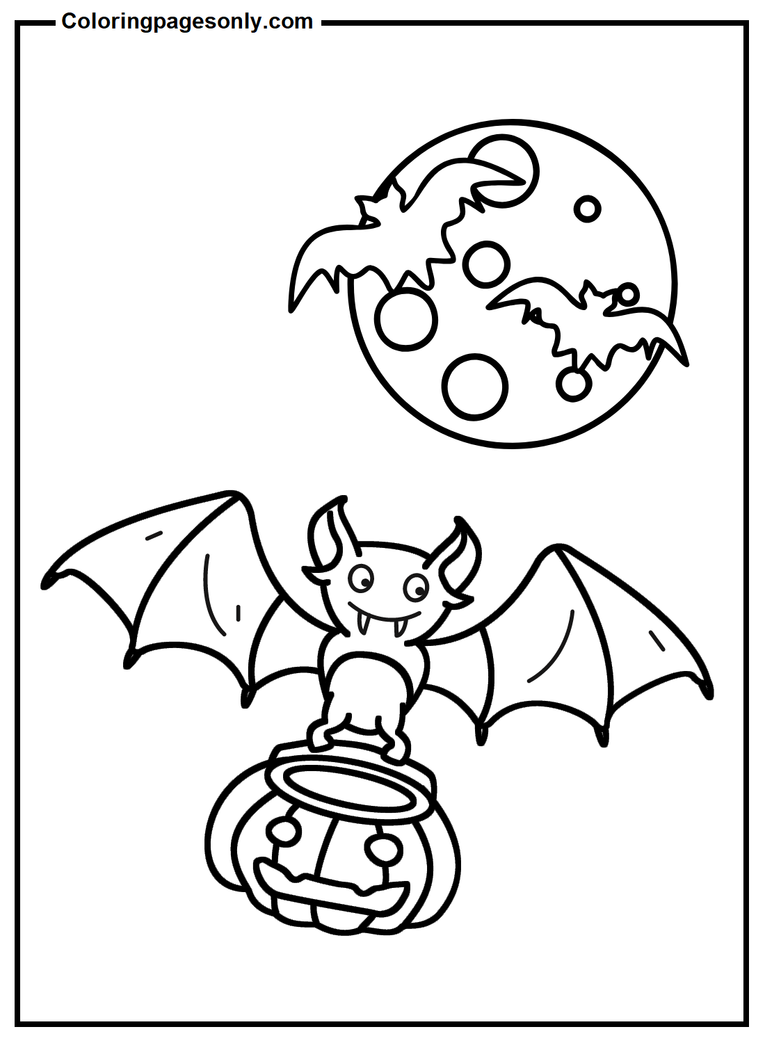 Bats in Halloween Day Coloring Page