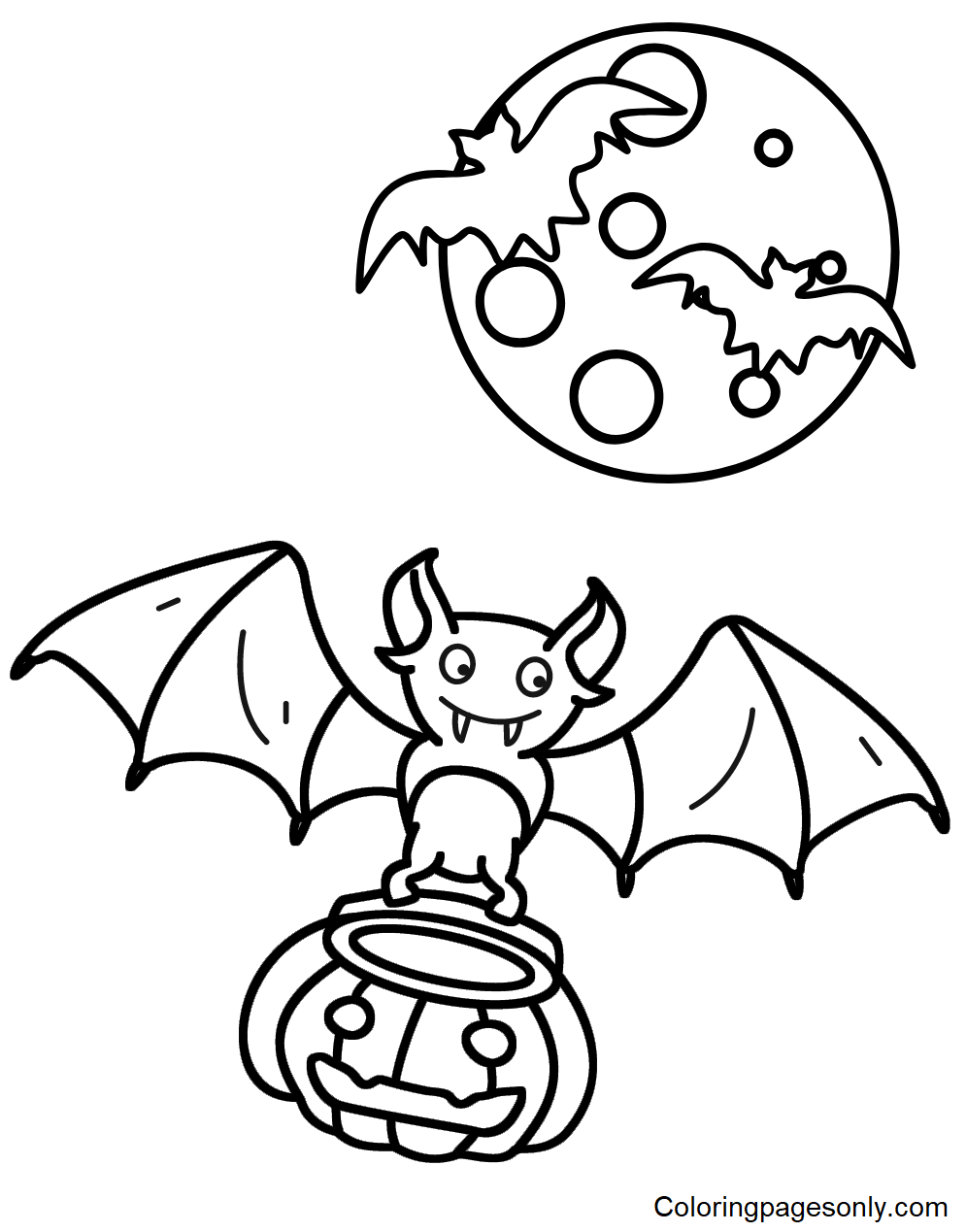 Bats in Halloween Day Coloring Pages