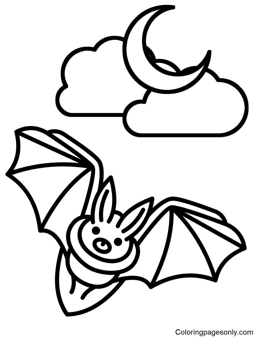 Bats to Print Coloring Page