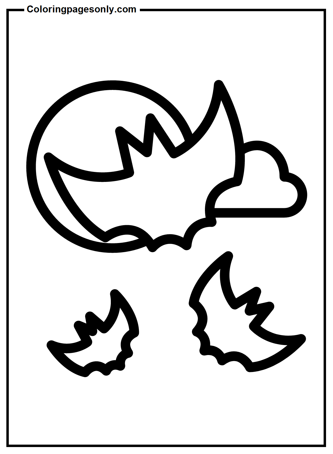 Bats With Moon Coloring Pages