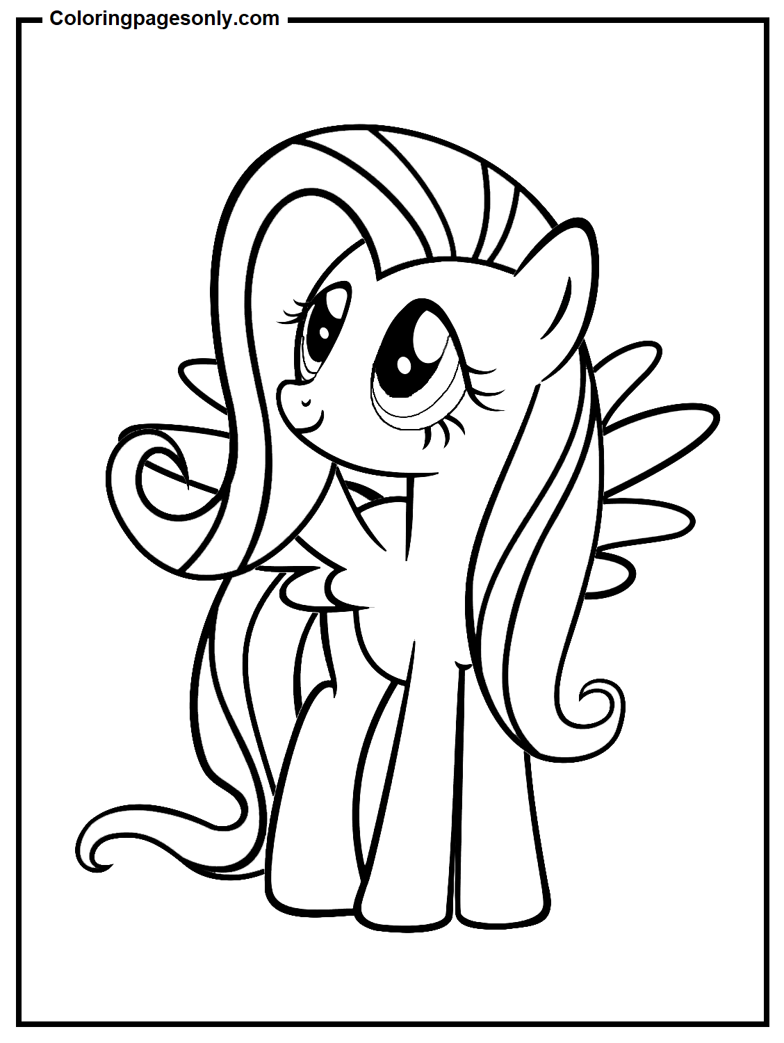 Beautiful Fluttershy For Kids Coloring Pages