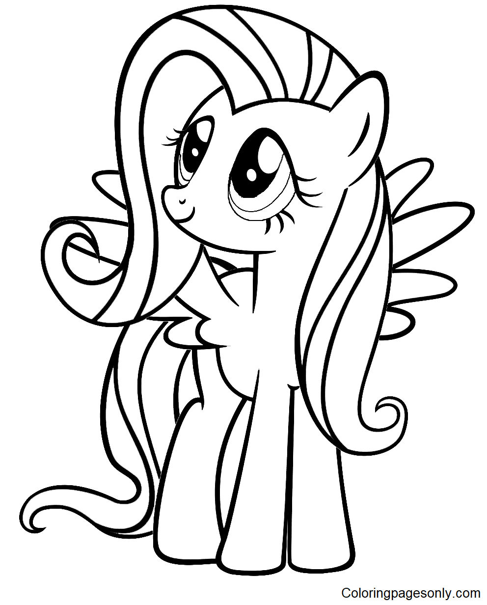 Beautiful Fluttershy for Kids Coloring Pages