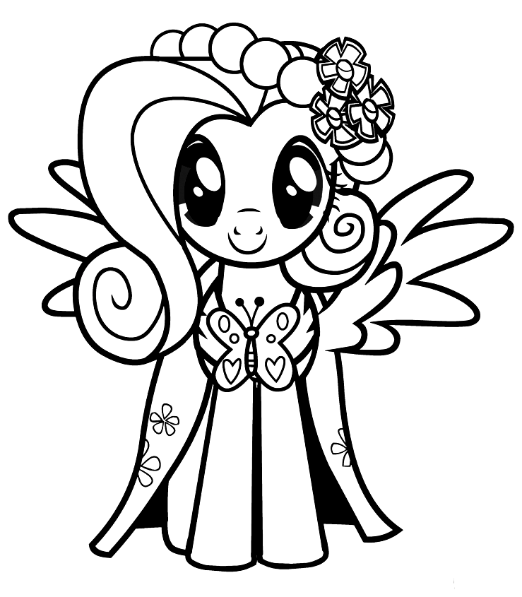 Beautiful Fluttershy Coloring Page