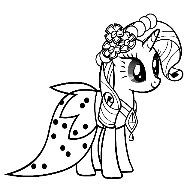 Beautiful Rarity My Little Pony Coloring Pages