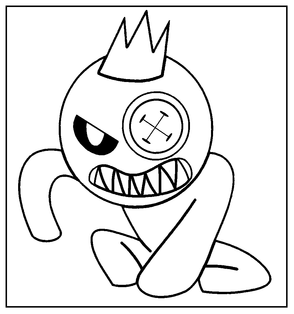 Blue Rainbow Friends Coloring Pages