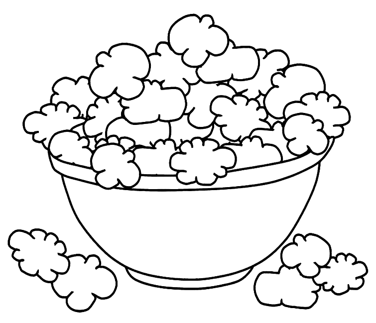 Bowl Of Popcorn Coloring Pages