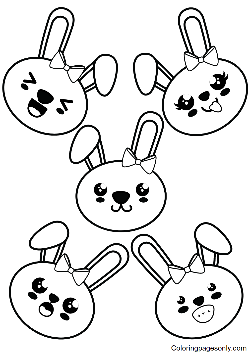 Bunny Stickers Coloring Pages