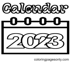 Calendar 2023 Coloring Pages