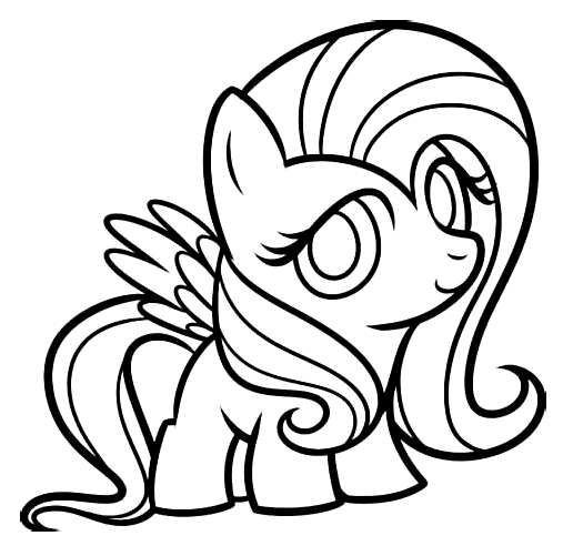 Chibi Fluttershy Coloring Pages