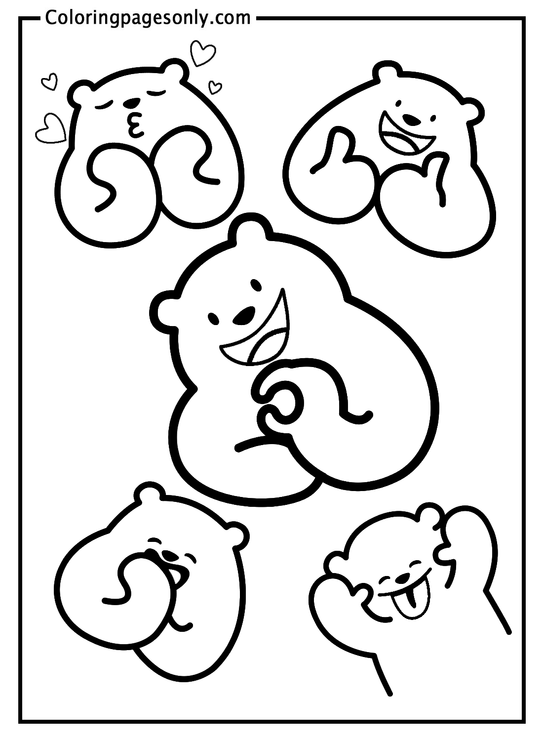 Disegni Da Colorare Di Adesivi Con Orsetto Carino Adesivi Da Colorare 