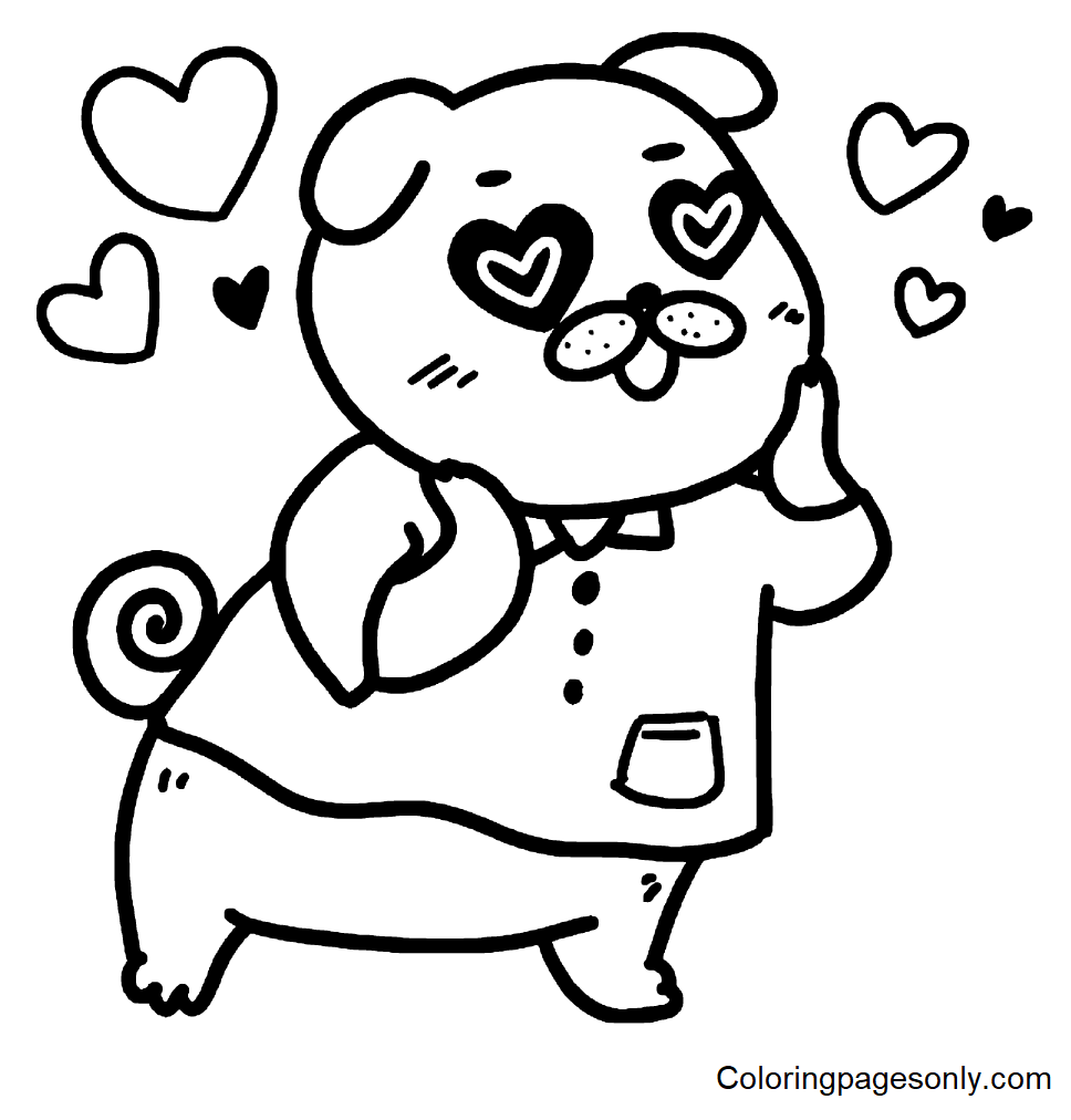 Cute Dog Sticker Coloring Pages