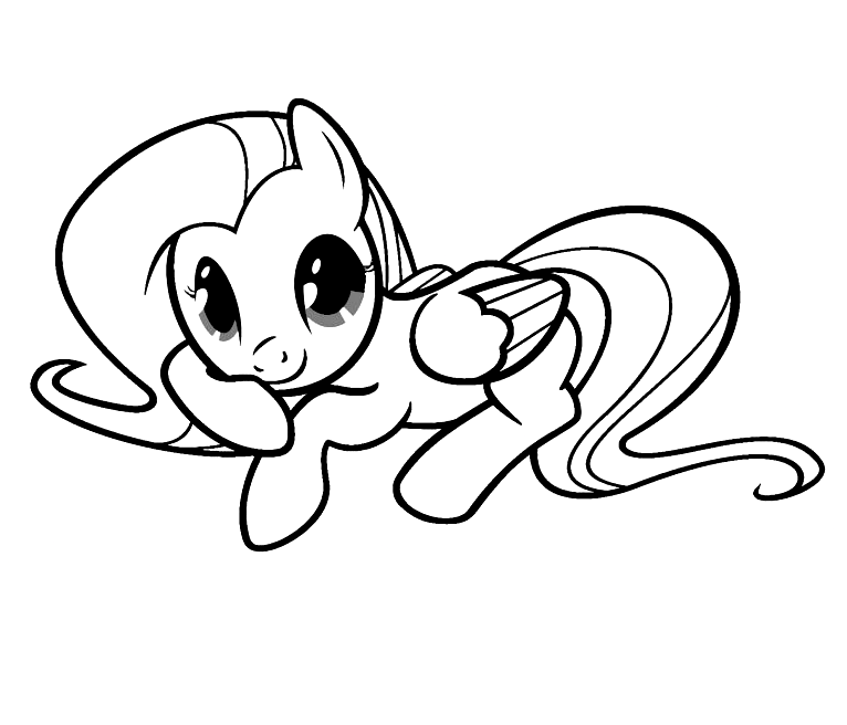 Cute Fluttershy Coloring Page