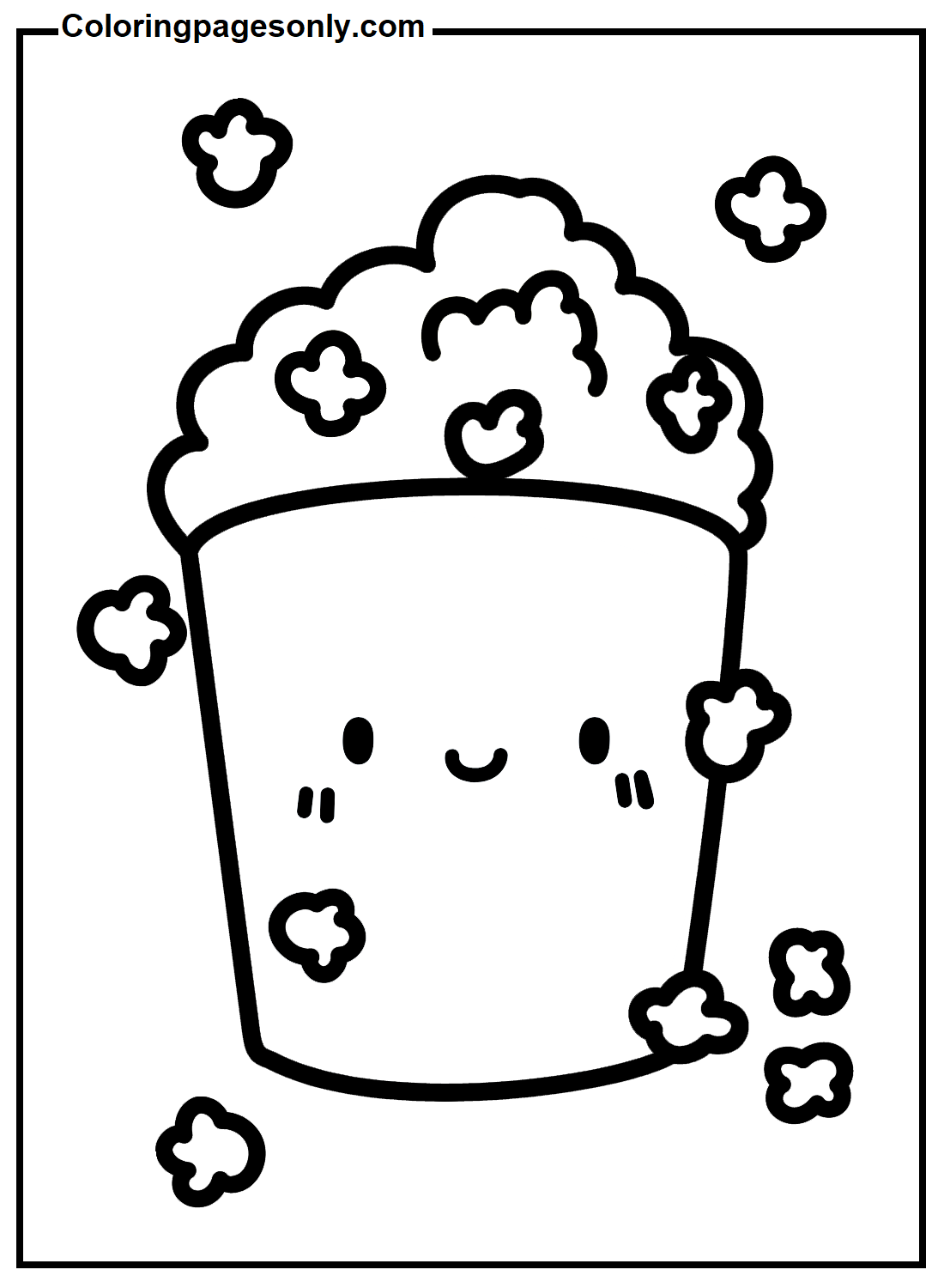 Cute Popcorn Coloring Pages