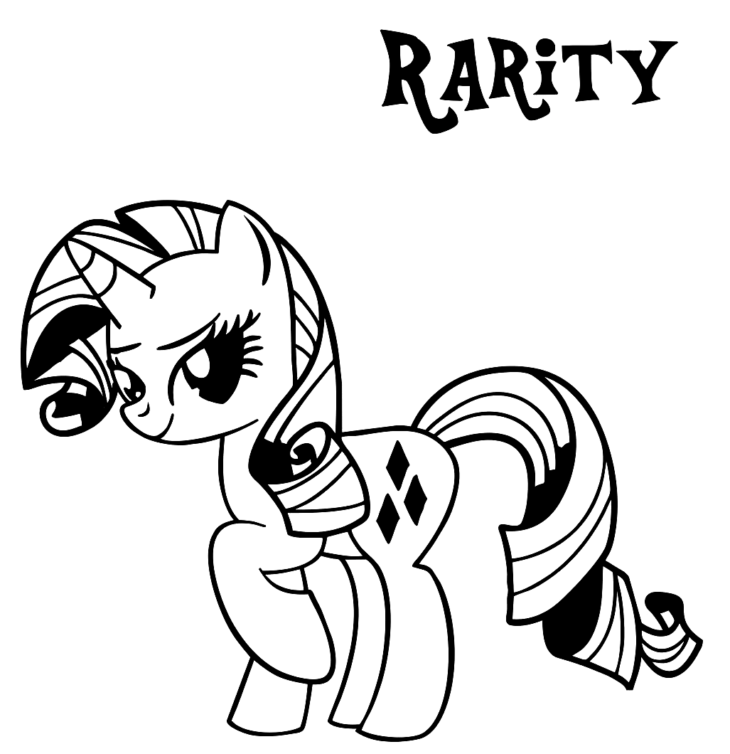 Cute Rarity My Little Pony Coloring Page