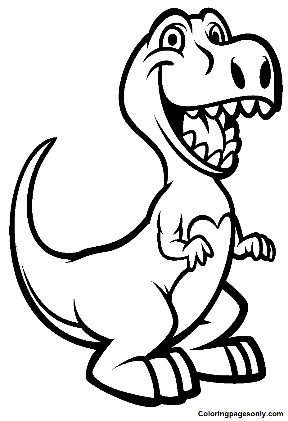 Cute T-Rex Coloring Pages