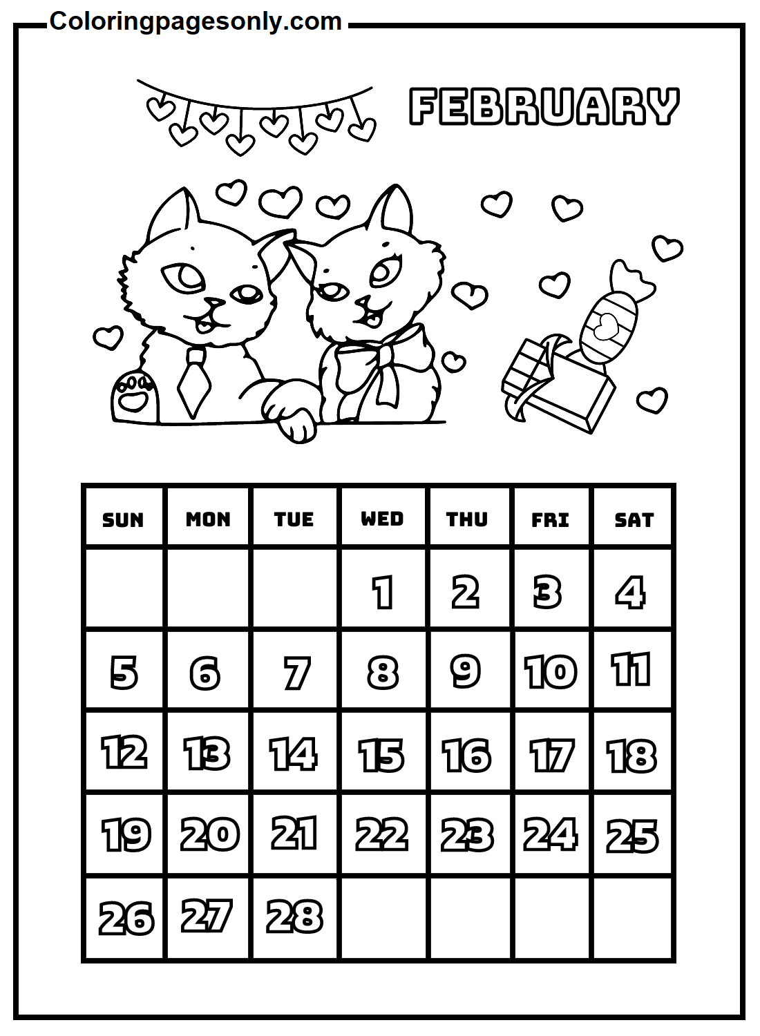 February 2023 calendar from February 2024