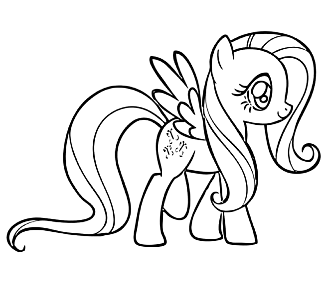 Fluttershy In My Little Pony Friendship Coloring Page