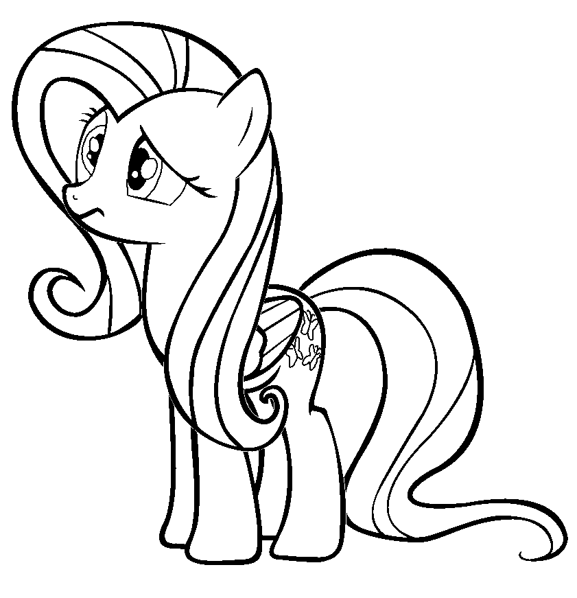 Fluttershy Picture to Print Coloring Page