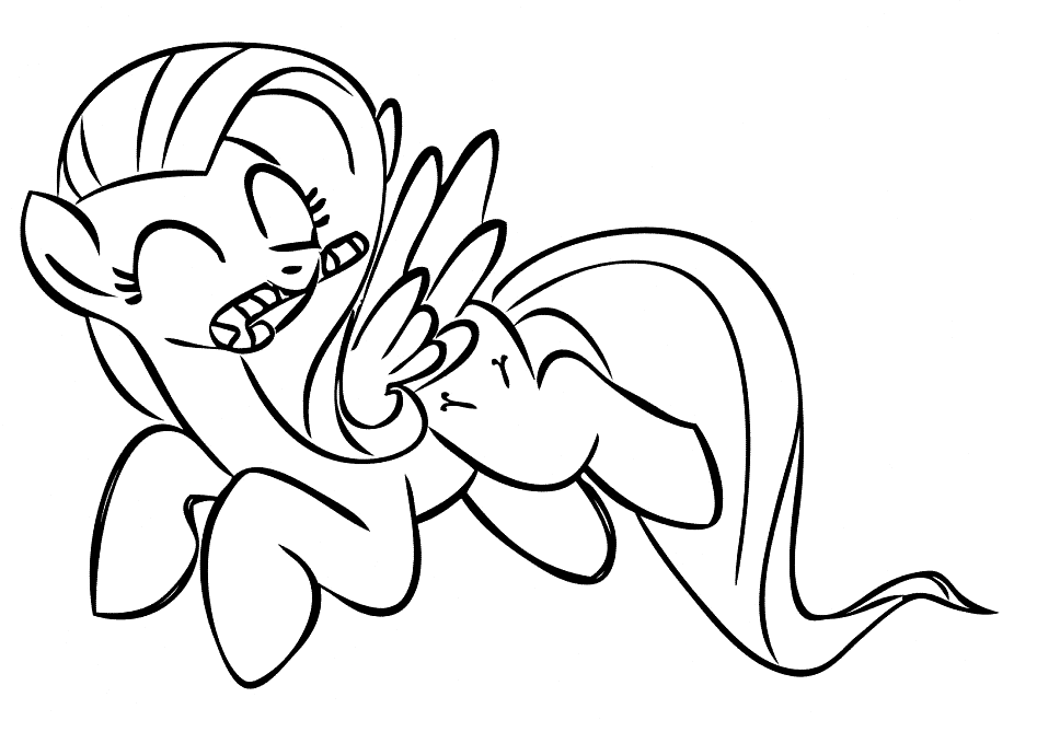 Fluttershy with Candy Cane Coloring Pages