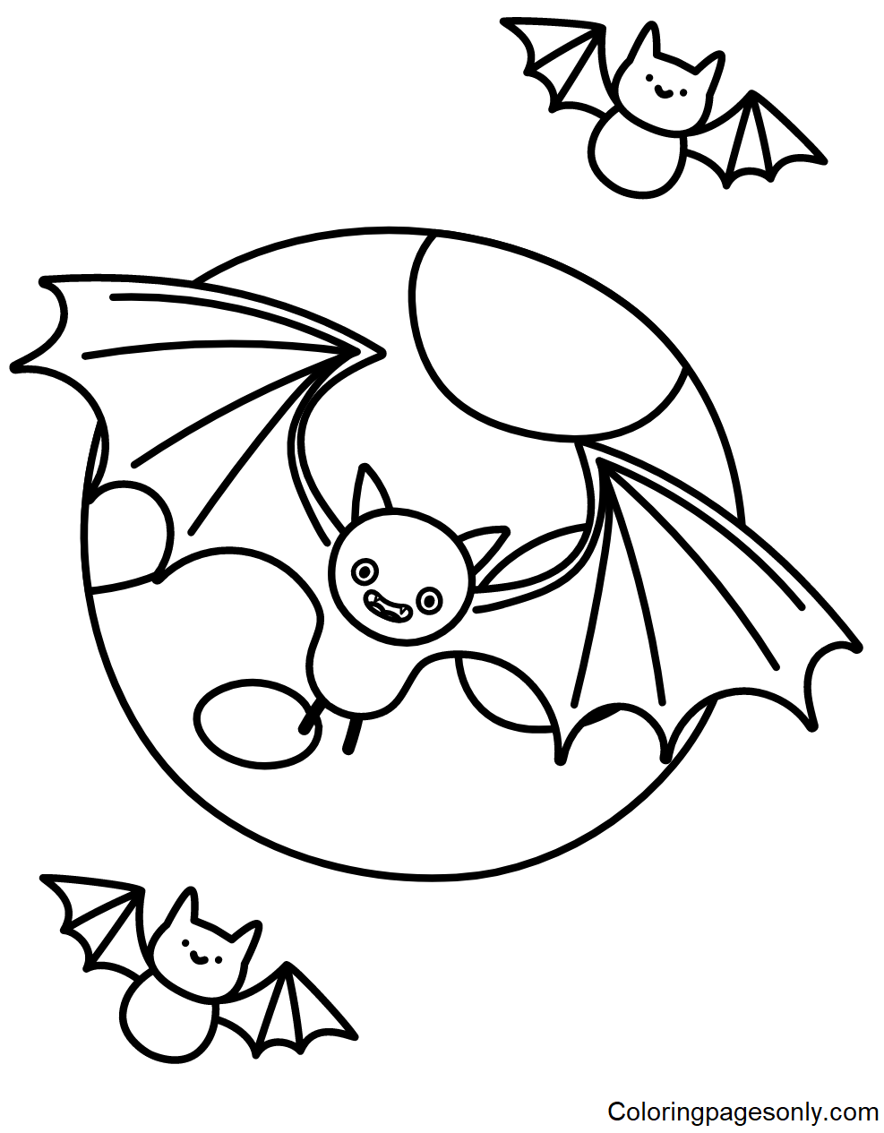 Flying Bats Coloring Pages