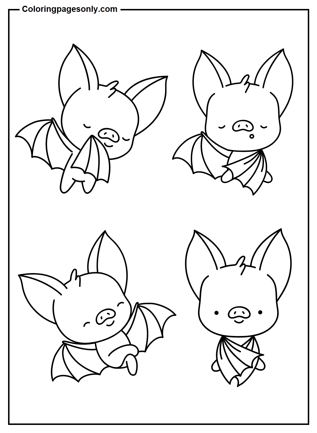 Vier vleermuizen voor kinderen van Bat