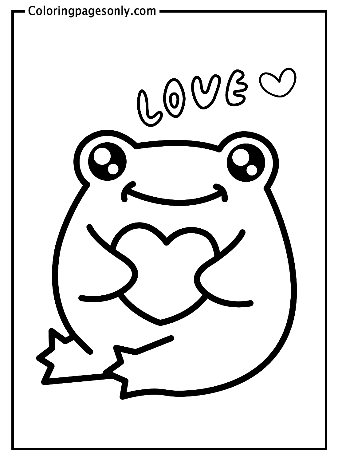 Наклейка-лягушка с сердечком из стикеров
