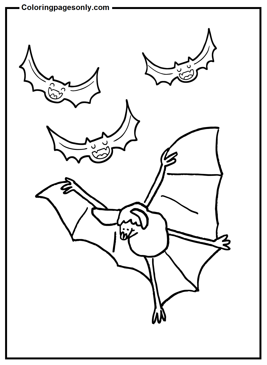 Funny Bats Coloring Page