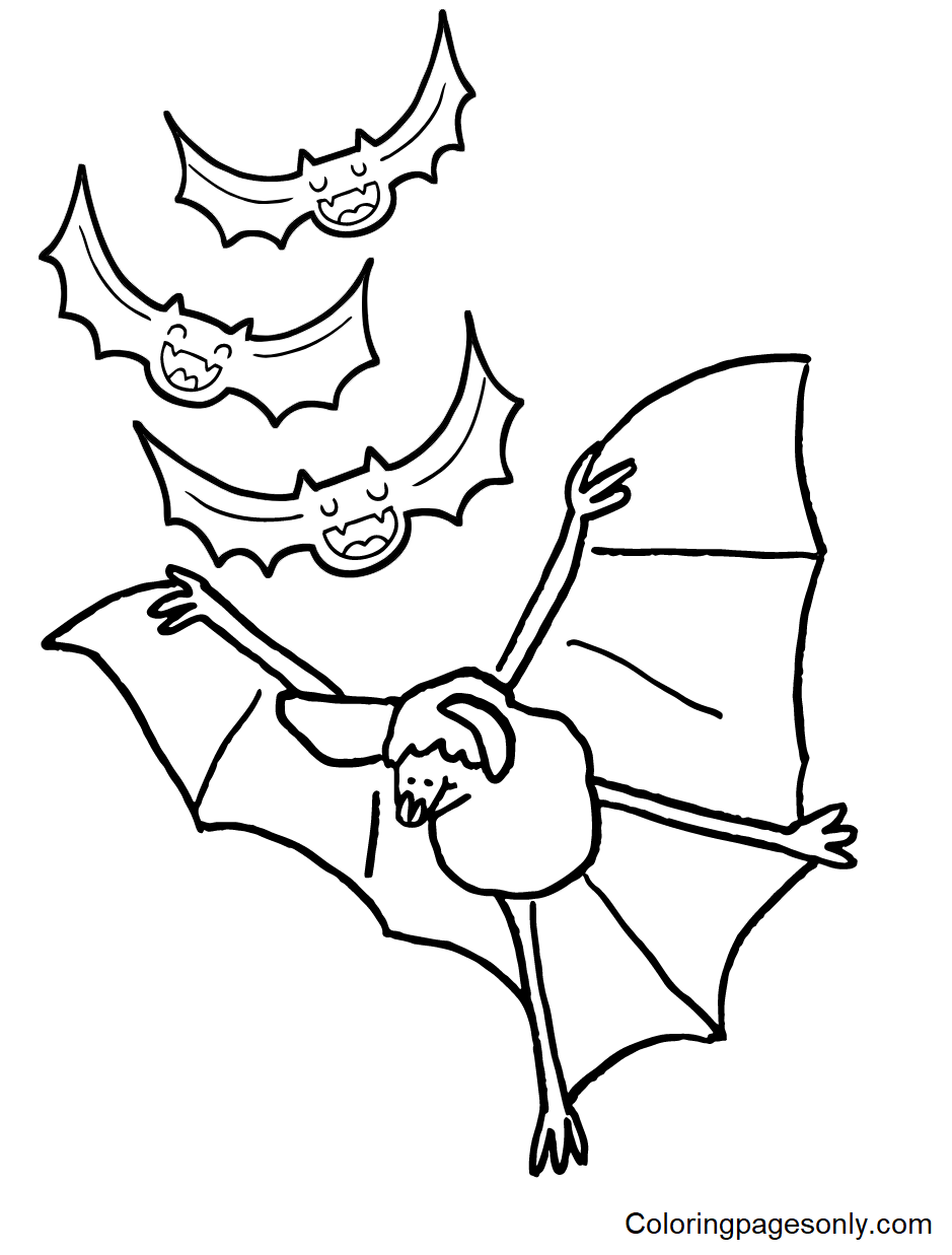 Funny Bats Coloring Pages