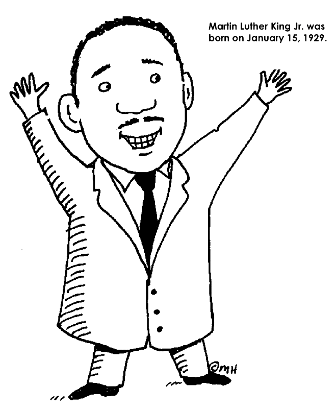 Funny Martin Luther King Jr Coloring Page