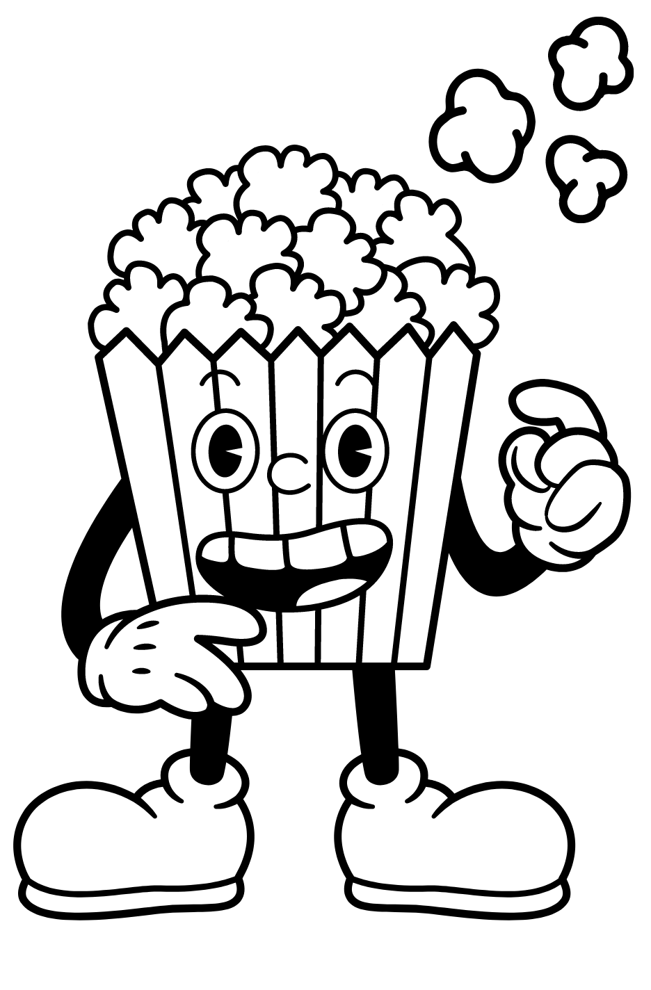 Funny Popcorn Coloring Pages