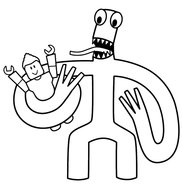 Rainbow Friends Green Coloring Pages IMAGESEE