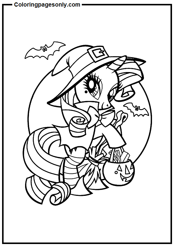 Halloween Rarity Witch Coloring Page
