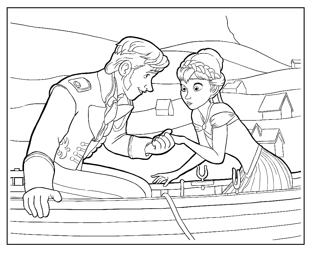 Hans with Anna Coloring Page