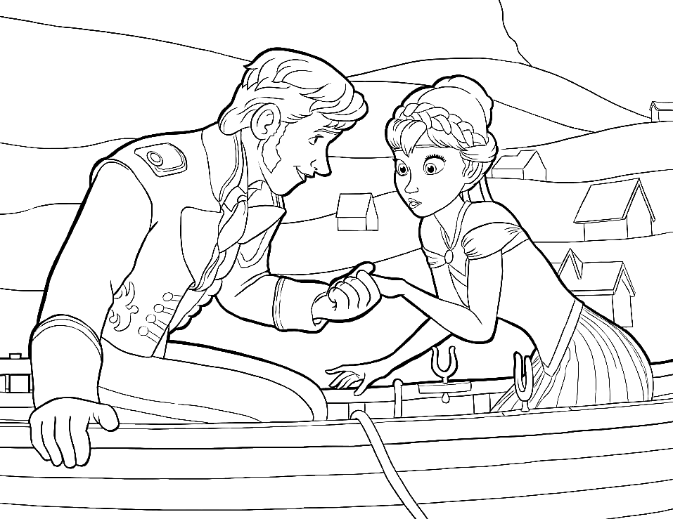 Hans with Anna Coloring Pages